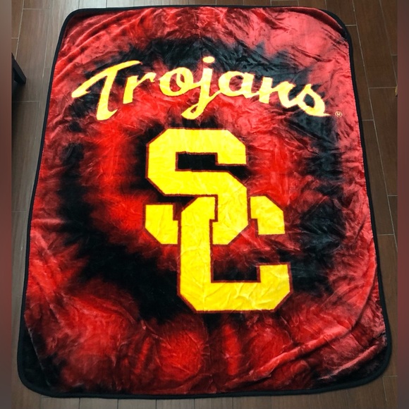 Trojan Red and Yellow Fleece Blanket - Picture 1 of 6
